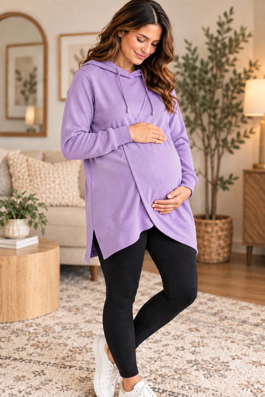 Old Navy Maternity Socomfy Hoodie Size XXL Tunic Length Purple
